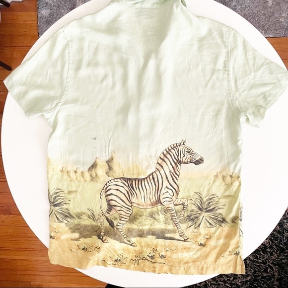 ASOS Men’s Relaxed Fit Zebra Print Short Sleeve Shirt Size XS - Picture 5 of 7